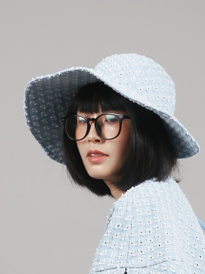 织布云麻麻原创牛仔空顶防晒帽遮阳帽女夏季遮脸防紫外线大檐Y288 - 帽子 - 棉．麻 多色