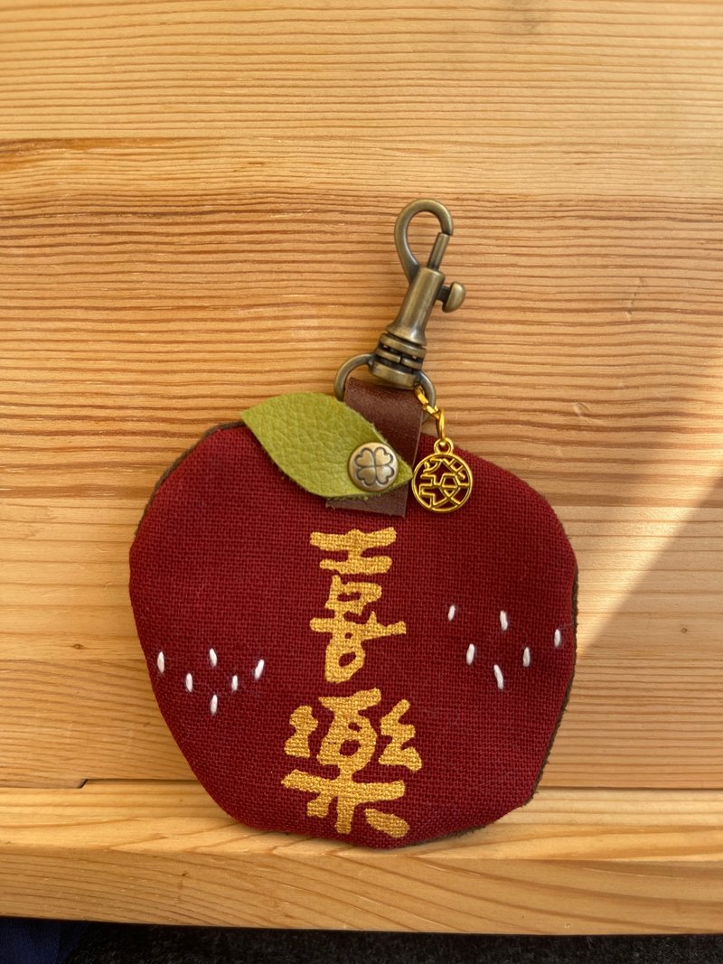 喜乐苹安好运擦钥匙圈 - 钥匙链/钥匙包 - 棉．麻 红色