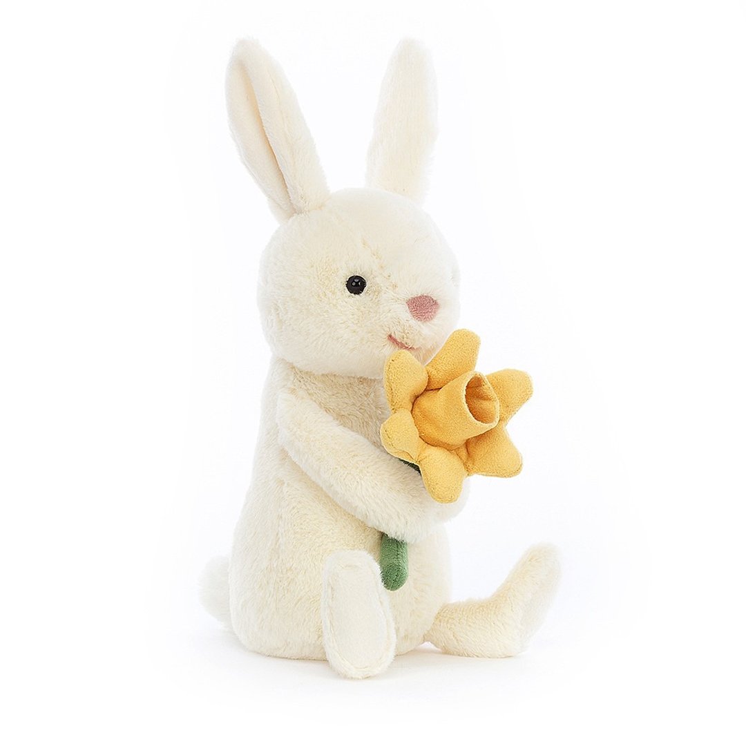 Bobbi Bunny with Daffodil 波比兔兔(水仙花) 18cm - 玩偶/公仔 - 聚酯纤维 白色