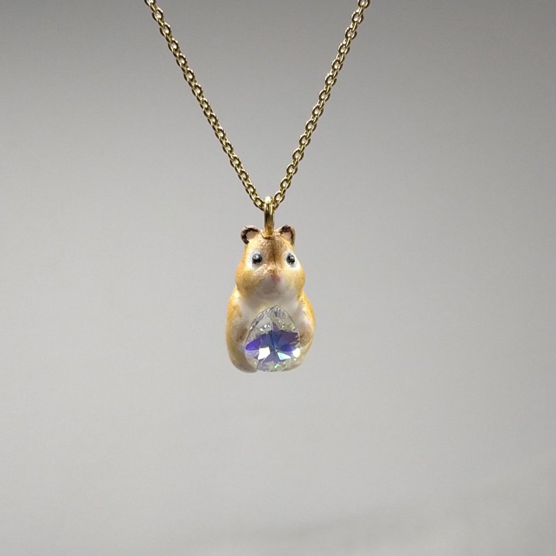 全手作 啡仓鼠 颈链 颈链  地鼠 - 项链 - 粘土 