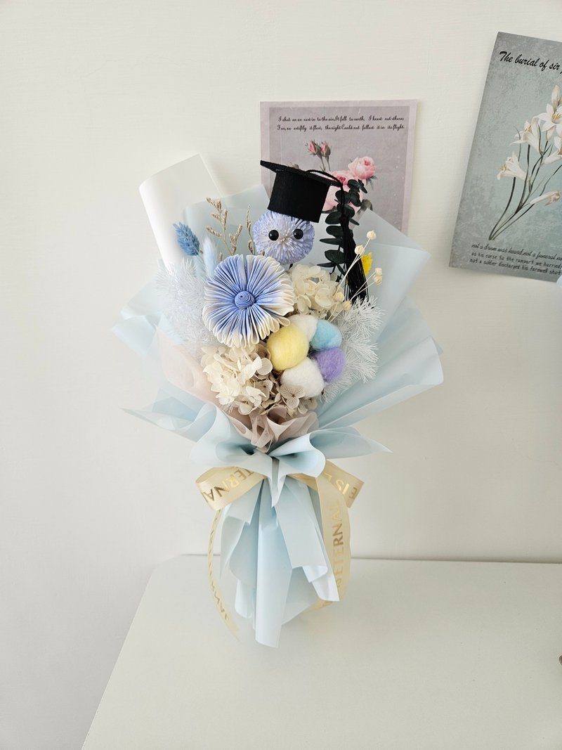 多色索拉太阳花毕业花束 索拉花 毕业典礼 - 干燥花/捧花 - 植物．花 黄色