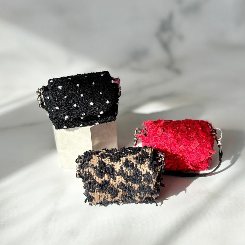 【Miros tweed】花呢迷你包・小物收纳・耳机盒・包包吊饰 - 耳机收纳 - 其他材质 