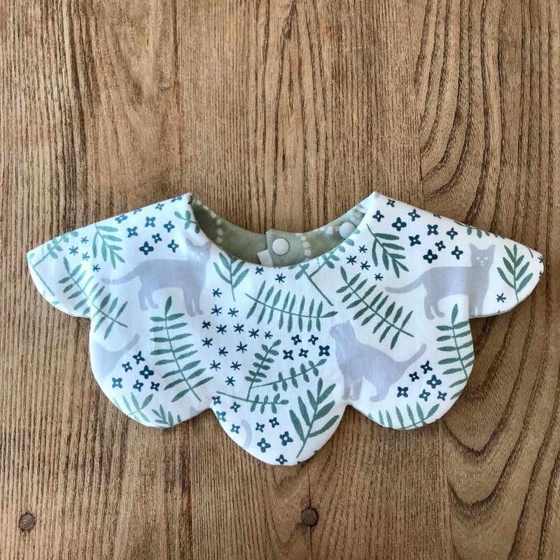 Muneku Stay / Bib (Cat) - 围嘴/口水巾 - 棉．麻 白色