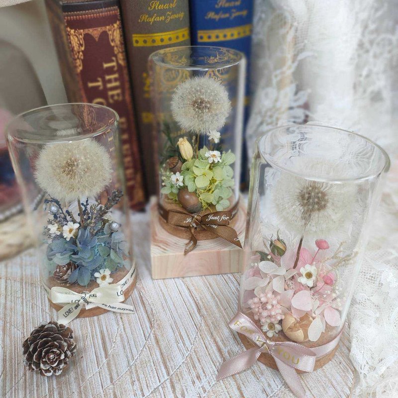 Lingling's Studio 蒲公英祈愿瓶  交换礼物 送礼 - 干燥花/捧花 - 植物．花 多色