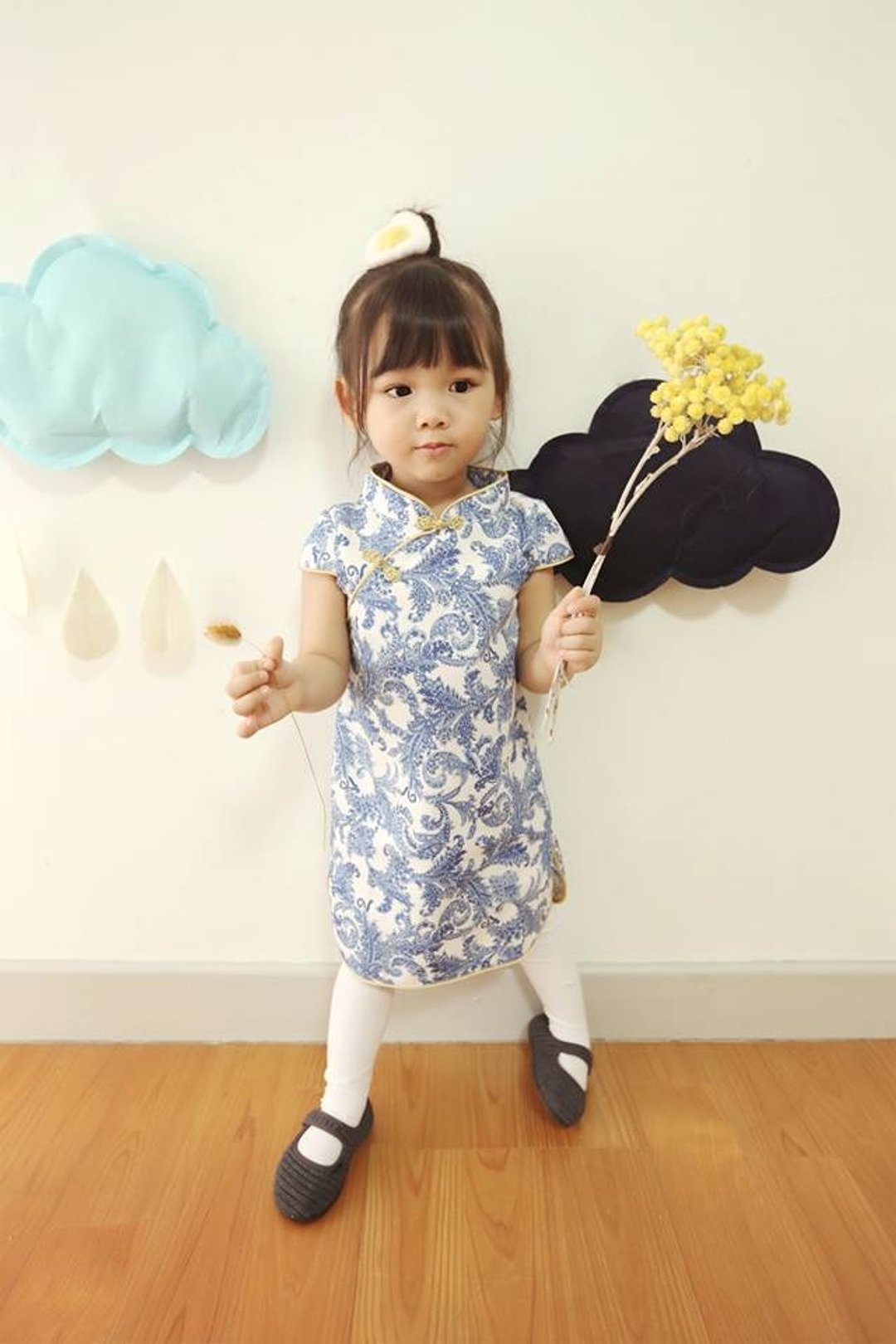 Angel Nina 手作订制儿童旗袍 青花瓷 - 童装礼服/连衣裙 - 棉 蓝色