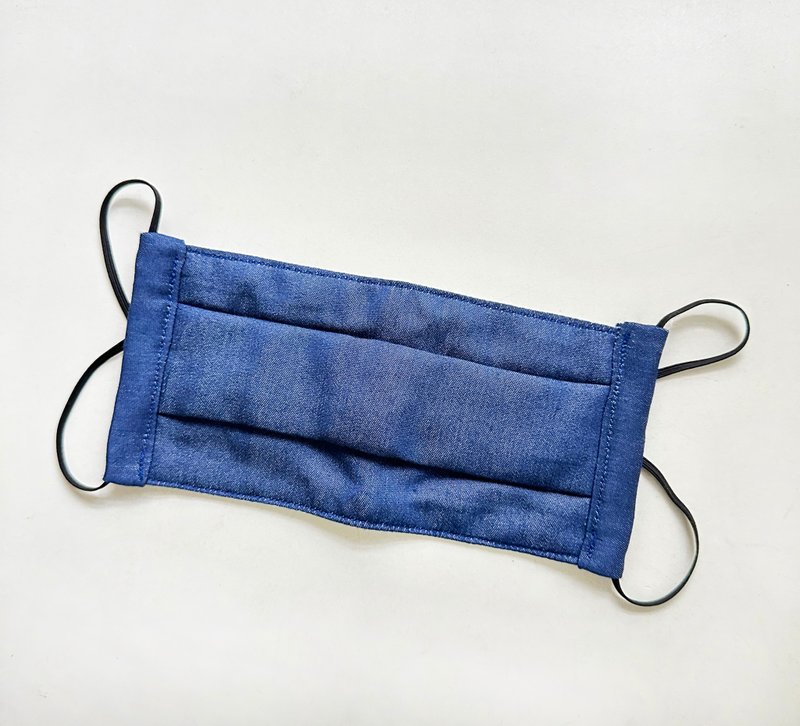 专属订单-小尺寸褶叠立体口罩 - 浅苍蓝【限量手工制作】 - 口罩 - 棉．麻 蓝色