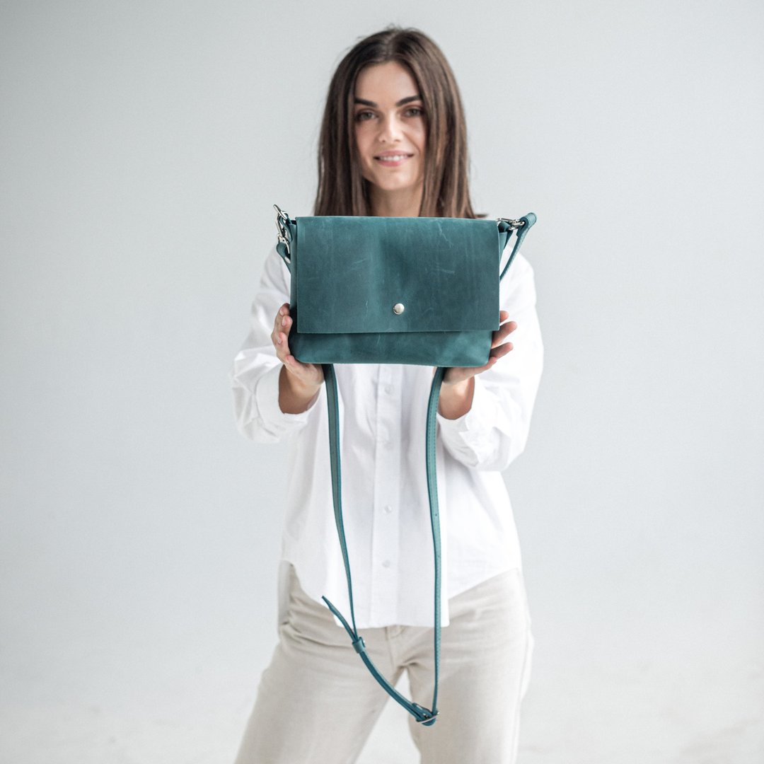 Genuine Opal Leather Crossbody Bag | Women's Shoulder Bag for Everyday Use - 手拿包 - 真皮 多色