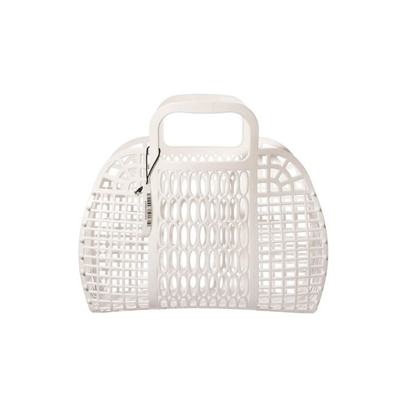 PLASTIC MARKET BAG Large White 简约交织购物篮 - 大 / 白色 - 手提包/手提袋 - 塑料 黑色