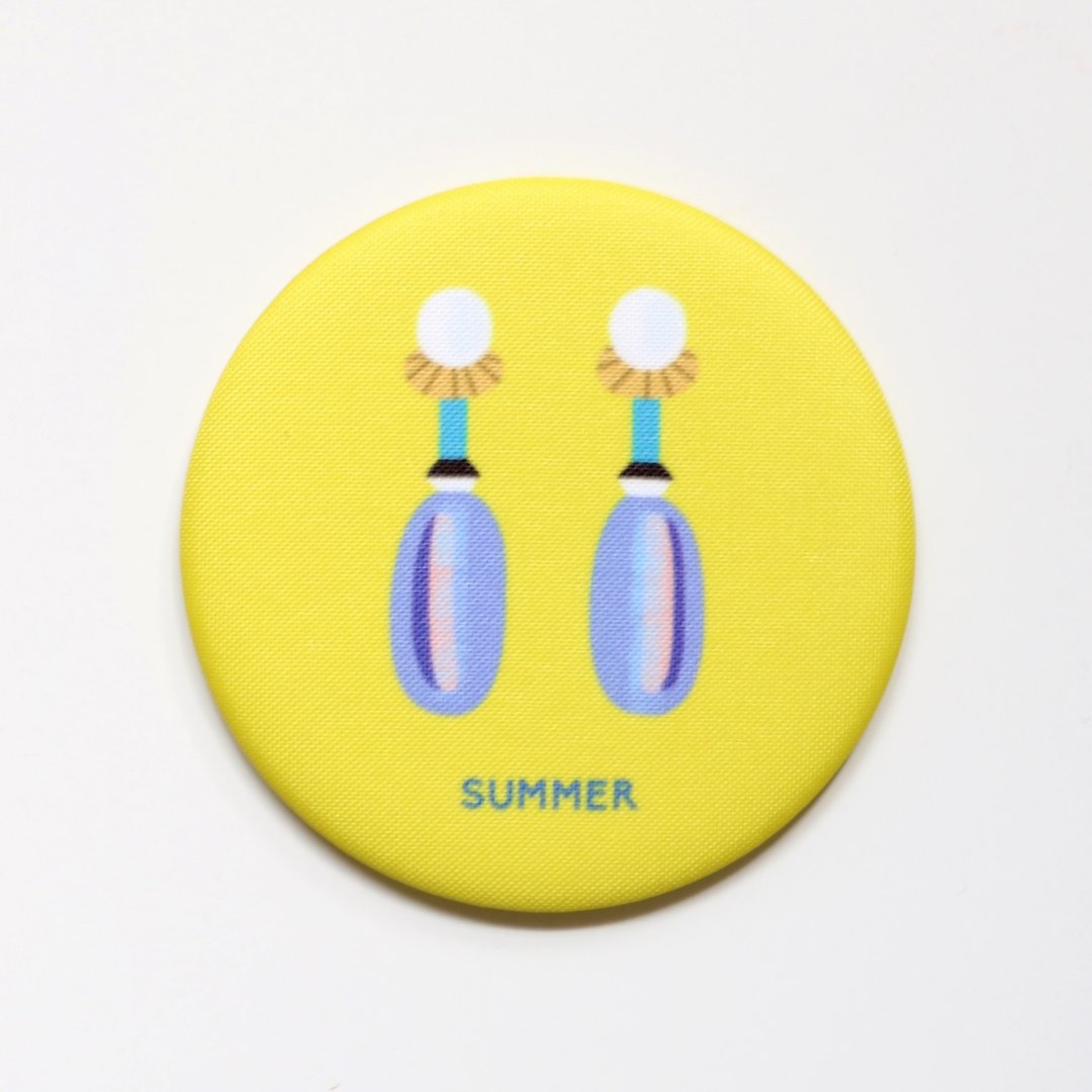 [Mirror -earrings: yellow] Compact Mirror - 彩妆刷具/镜子/梳子 - 其他材质 黄色