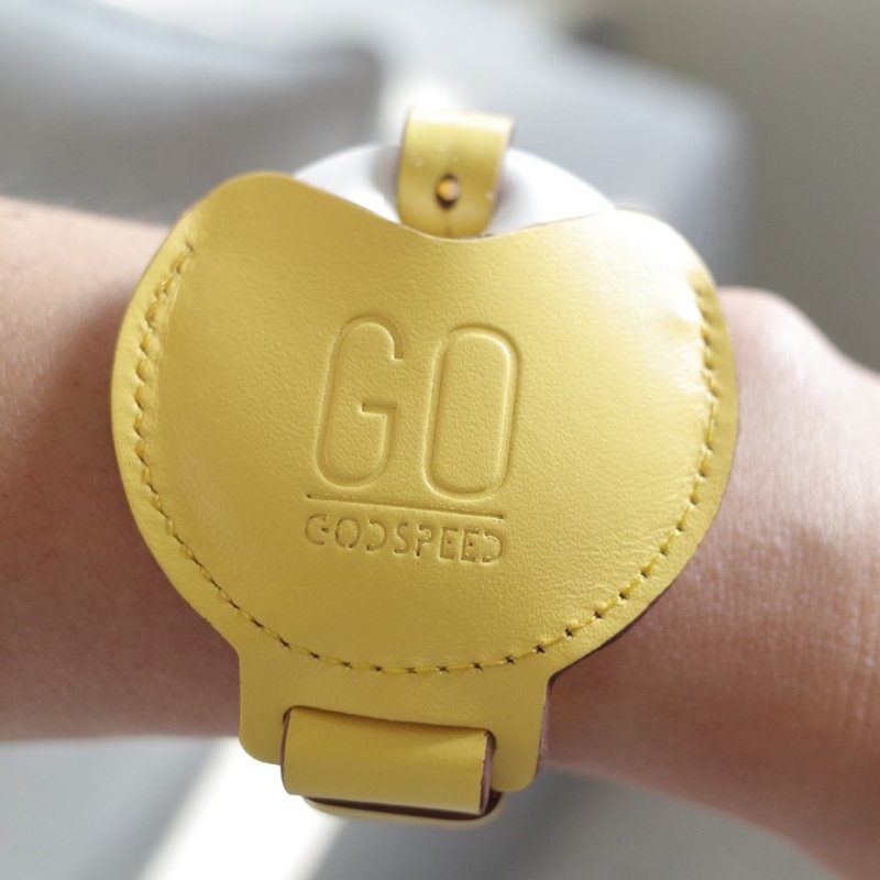 GOstrap-柠檬黄-GOGORO钥匙皮革手环 - 钥匙链/钥匙包 - 真皮 黄色