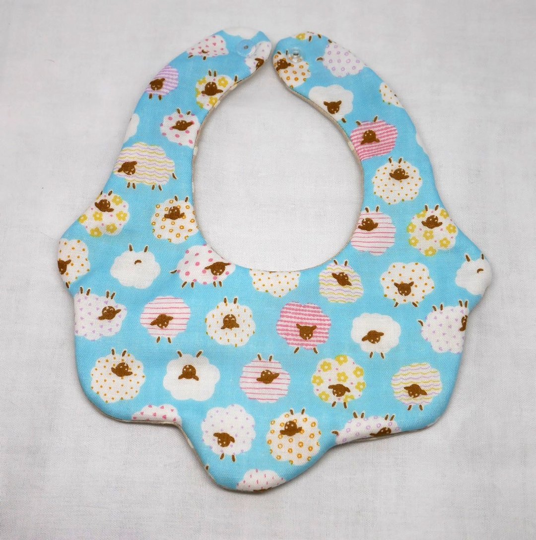 Japanese Handmade 8-layer-gauze Baby Bib - 围嘴/口水巾 - 棉 蓝色