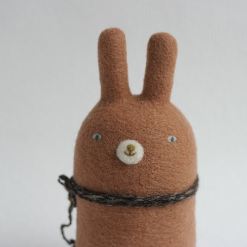 Wool This rabbit Dharma (cinnamon) - 玩偶/公仔 - 羊毛 咖啡色