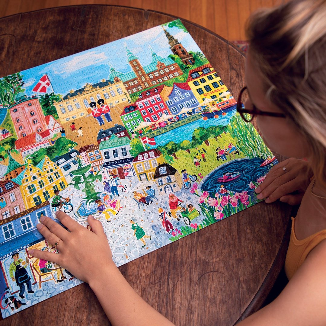 eeBoo 1000片拼图 -  哥本哈根  Copenhagen 1000 Piece Puzzle - 拼图 - 纸 绿色