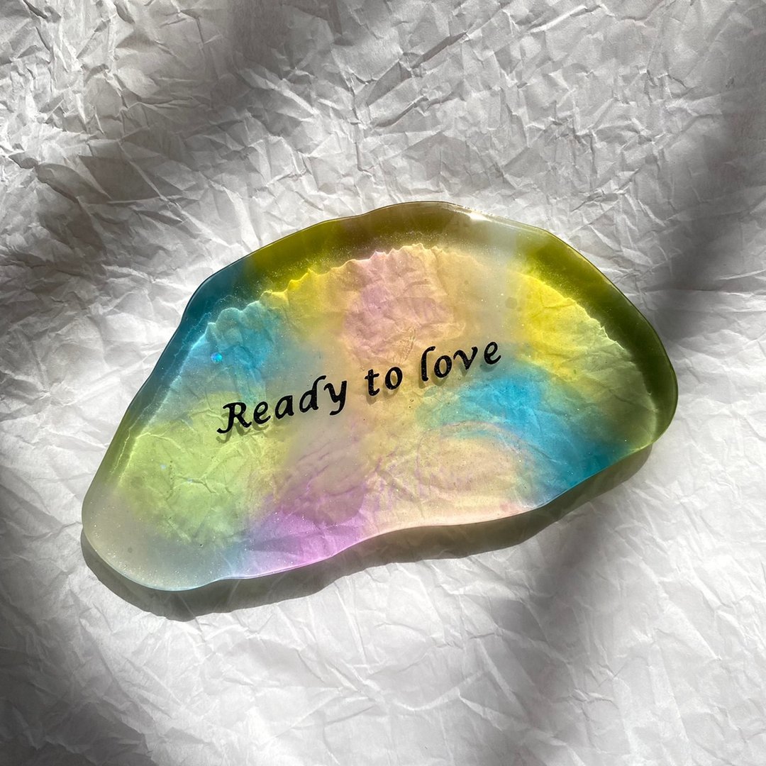 滴胶 树脂 Ready to love 摆盘 杯垫 - 摆饰 - 树脂 多色
