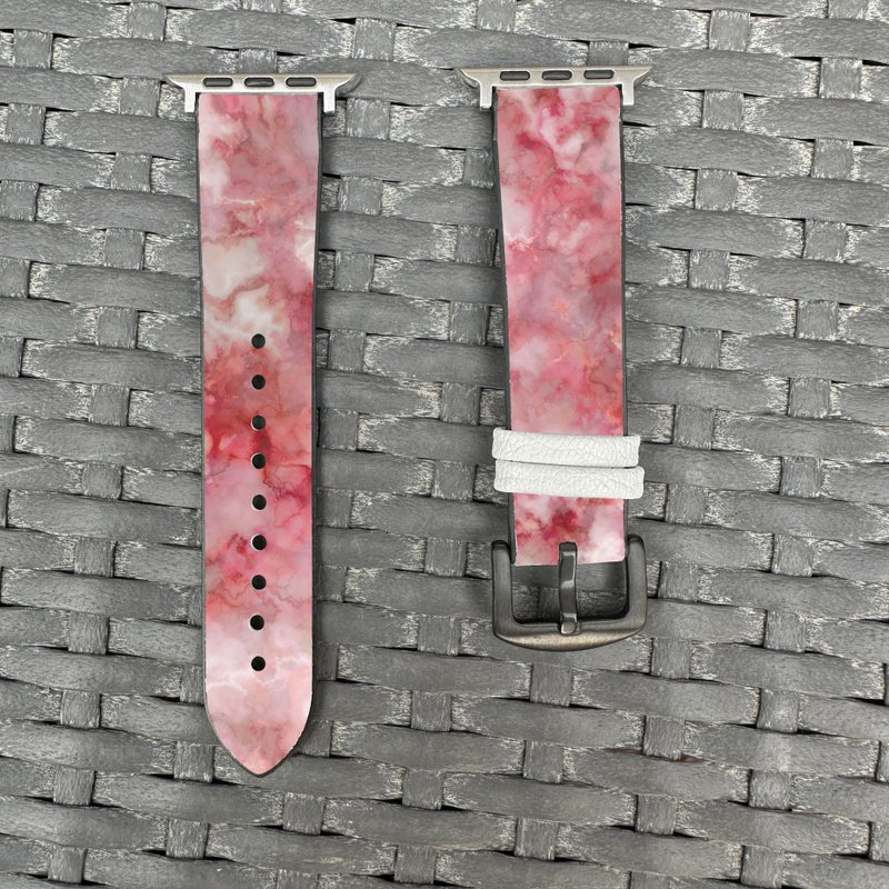 粉红云石纹图案 Apple Watch 潮流硅胶表带 - cr231 - 表带 - 硅胶 多色