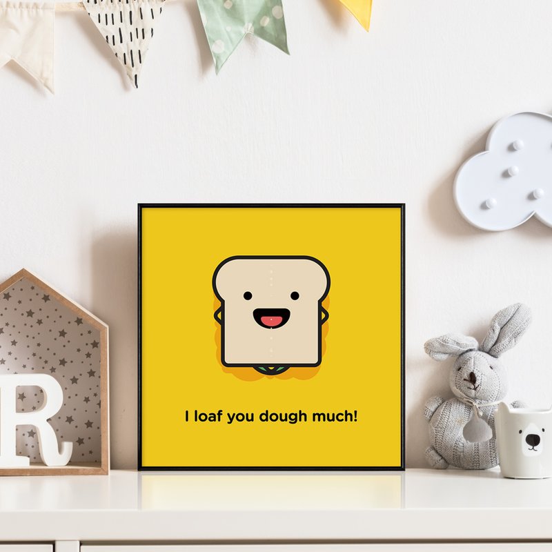 情意如司 -情人节/爱情/可爱/有趣挂画/儿童/北欧/吐司/可爱装饰 - 海报/装饰画/版画 - 其他材质 黄色