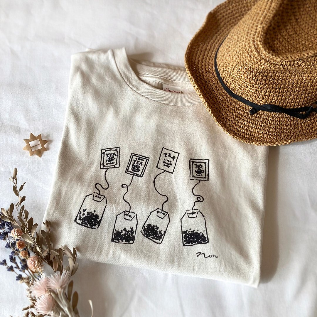 Tea-shirt Tea bag T-shirt - 女装 T 恤 - 棉．麻 白色