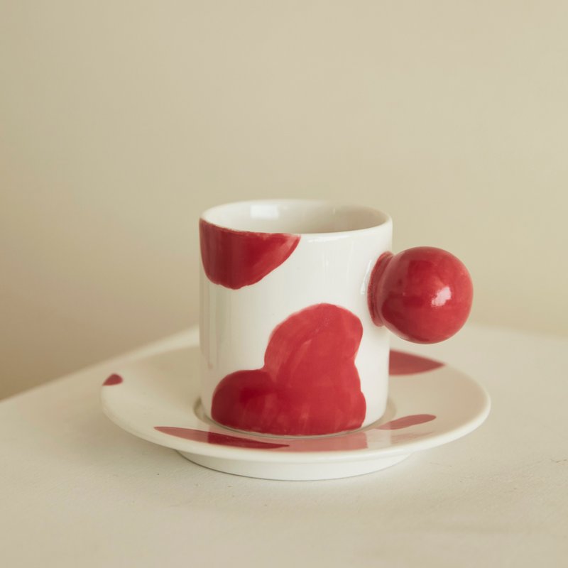 送你一顆小心心馬克杯  咖啡牛奶果汁早餐杯 150ml 純手作陶瓷 - 咖啡杯/马克杯 - 瓷 