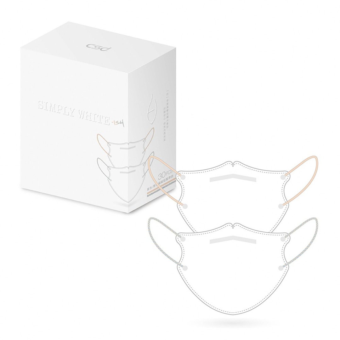 【CSD】中卫医疗口罩-成人立体-3D Simply white白 AW23秋冬款 - 口罩 - 其他材质 白色
