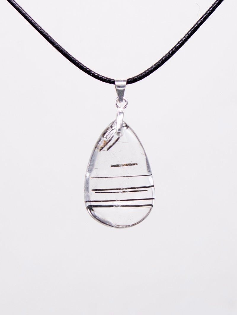 白水晶 黑碧玺 项链 - 项链 - 水晶 