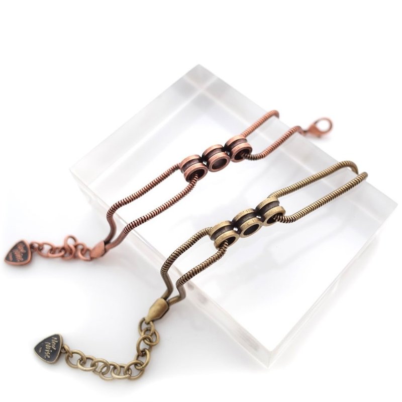 NEW NOISE 音乐饰品实验所-吉他弦卡榫手链 Guitar pin bracelet - 手链/手环 - 其他金属 卡其色