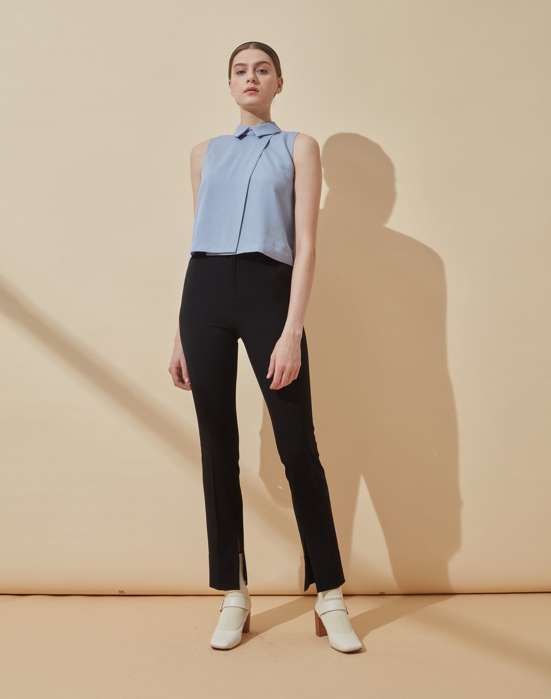 SS21雪纺蝴蝶结短上衣-香港原创品牌Lapeewee - 女装背心 - 其他材质 蓝色