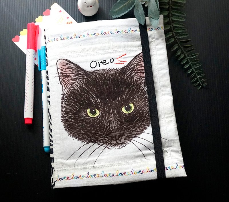 Oreo 猫咪手帐本 - 笔记本/手帐 - 棉．麻 黑色