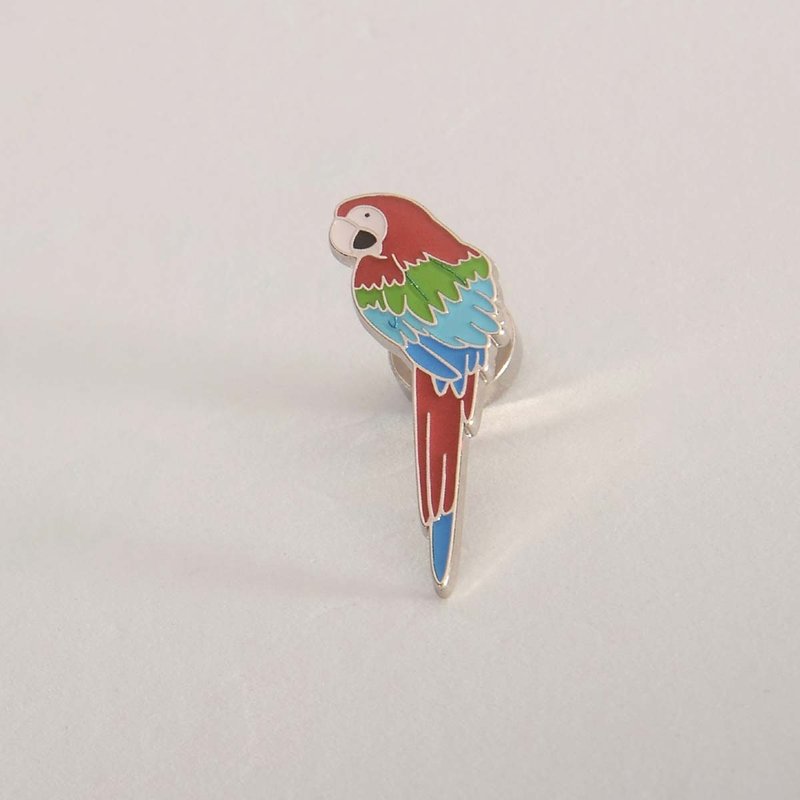 世界动物图鉴徽章 / 红绿金刚鹦鹉 - 徽章/别针 - 其他金属 