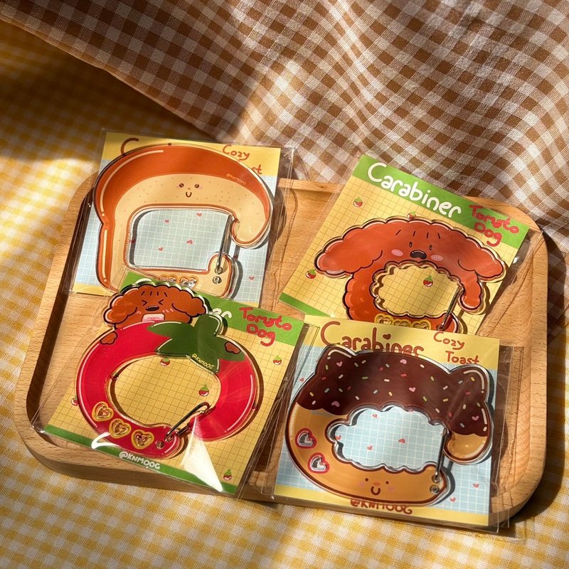 Cozy Toast & Tomato Dog 登山扣系列 - 钥匙链/钥匙包 - 压克力 多色