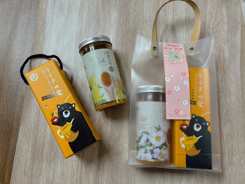 【春节蜂蜜礼盒】熊好蜜或蜂花粉系列_2入粉色直式腰封 - 蜂蜜/黑糖 - 新鲜食材 