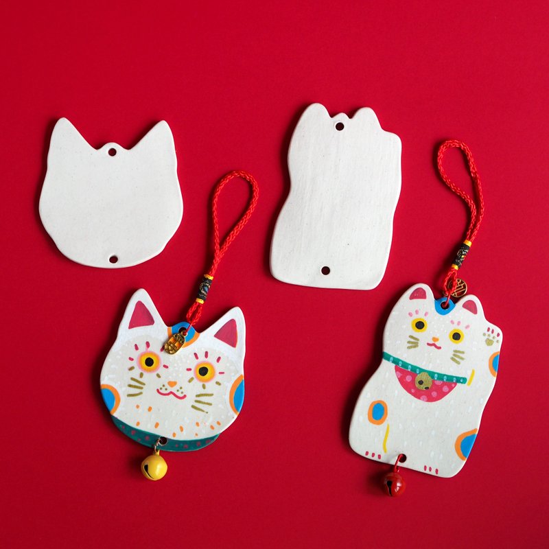 陶瓷祈福牌 手作材料包 - 陶艺 - 陶 白色