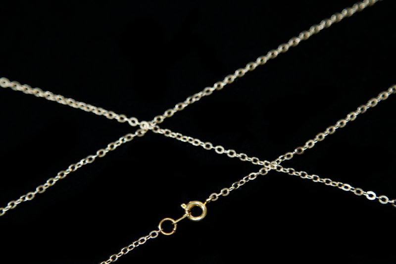 【加购区】2mm 镀银/金扁 O 铜链、镀银/金夹珠铜链 (可定制长度) - 项链 - 其他金属 金色