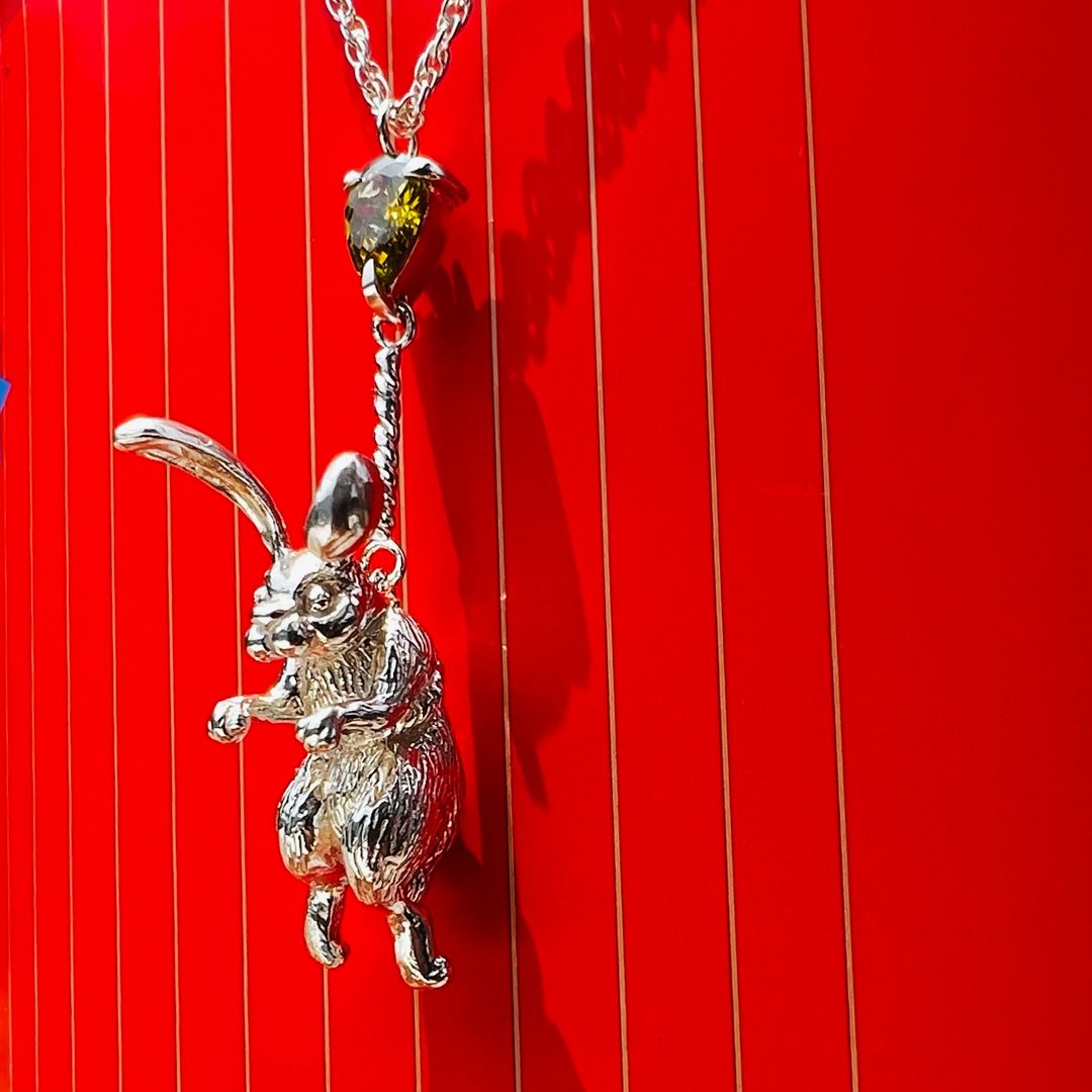 小小心愿系列-兔子 纯银动物造型项链 Animal sliver Necklace - 项链 - 纯银 银色