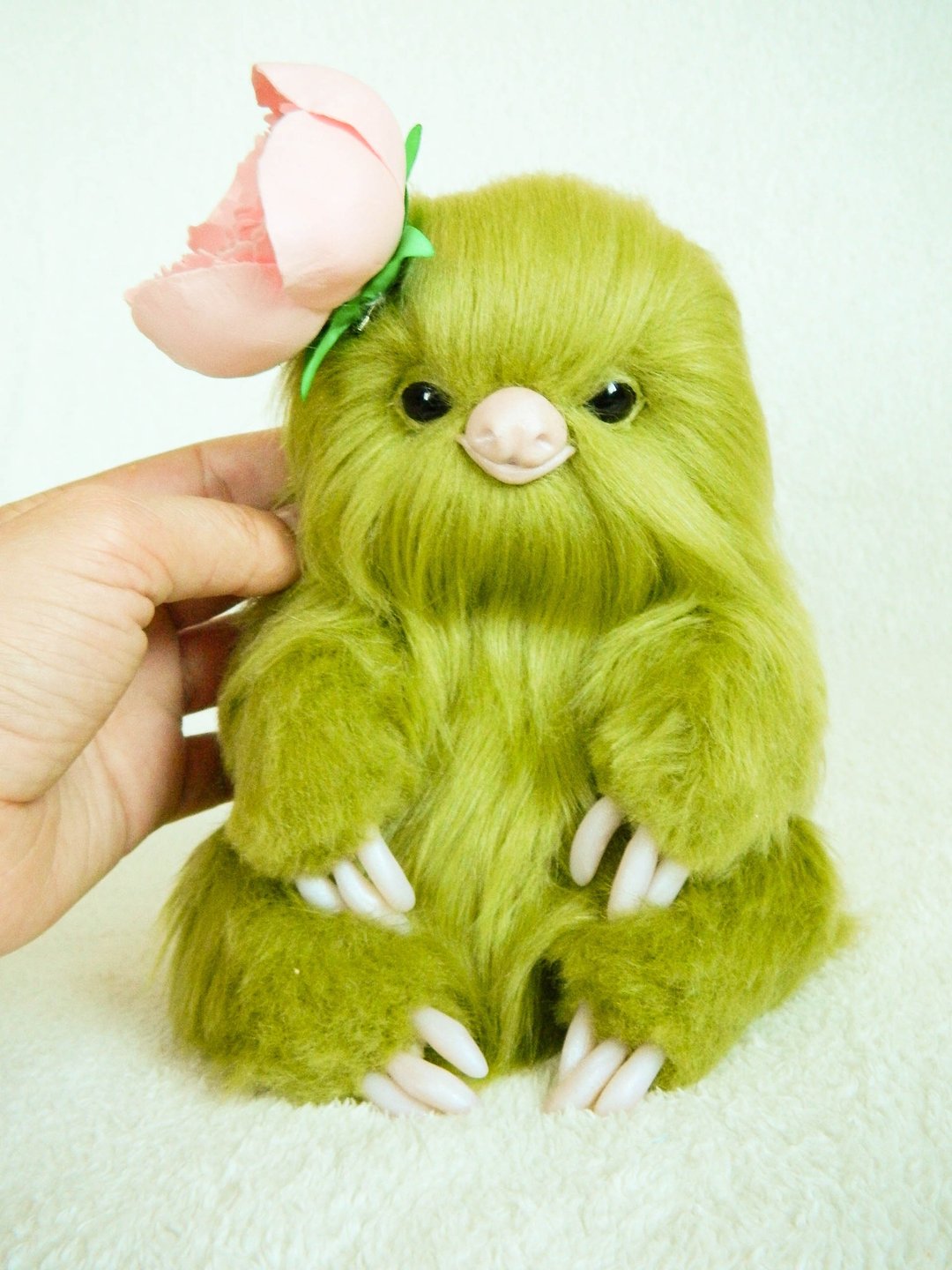 Plush soft sloth, realistic animal toys CUSTOM ORDER - 玩偶/公仔 - 其他材质 绿色