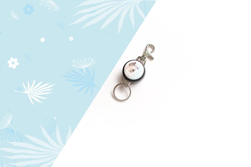 i好溜 伸缩钥匙圈 -手绘风系列 / 波斯猫_AYH19 - 钥匙链/钥匙包 - 其他材质 蓝色