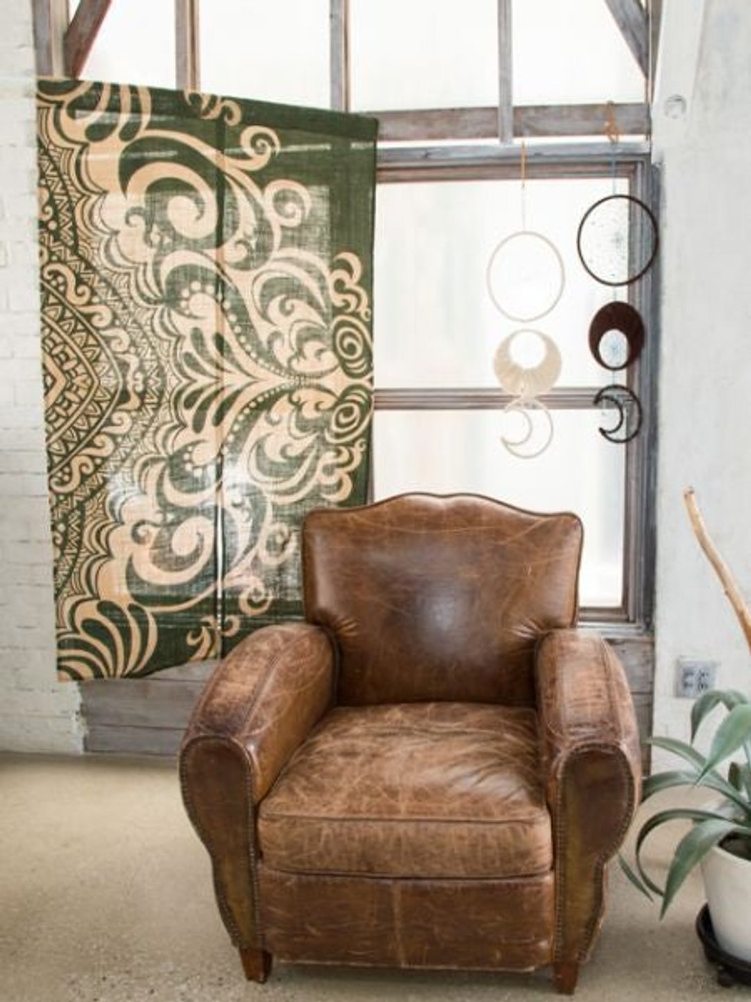 Tribal Pattern Jute NOREN Slit Curtain - 门帘/门牌 - 其他材质 
