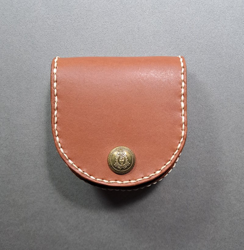 uriah手工皮革 植鞣革牛皮零钱包 马蹄包 复古 车轮包 - 零钱包 - 真皮 