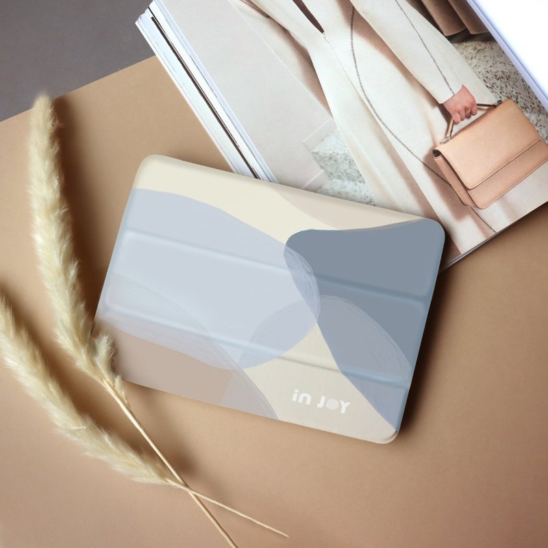 【平板保护套】轻柔米兰 几何色块 附笔槽 iPad case 磁吸保护壳 - 平板/电脑保护壳 - 其他材质 灰色