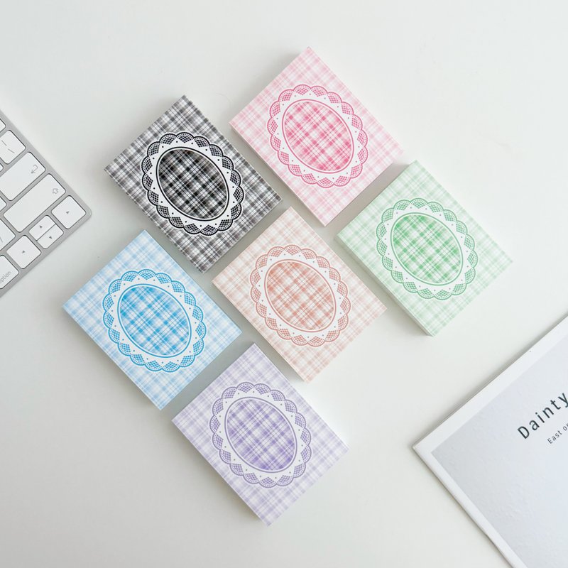 复古蕾丝边框拼贴手帐便利贴 memo 纸 - 便条纸/标签贴 - 纸 