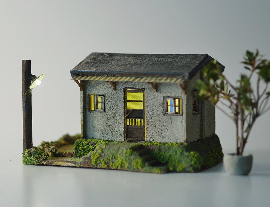 水泥老屋创作--金瓜石黑屋顶小屋 - 摆饰 - 水泥 咖啡色