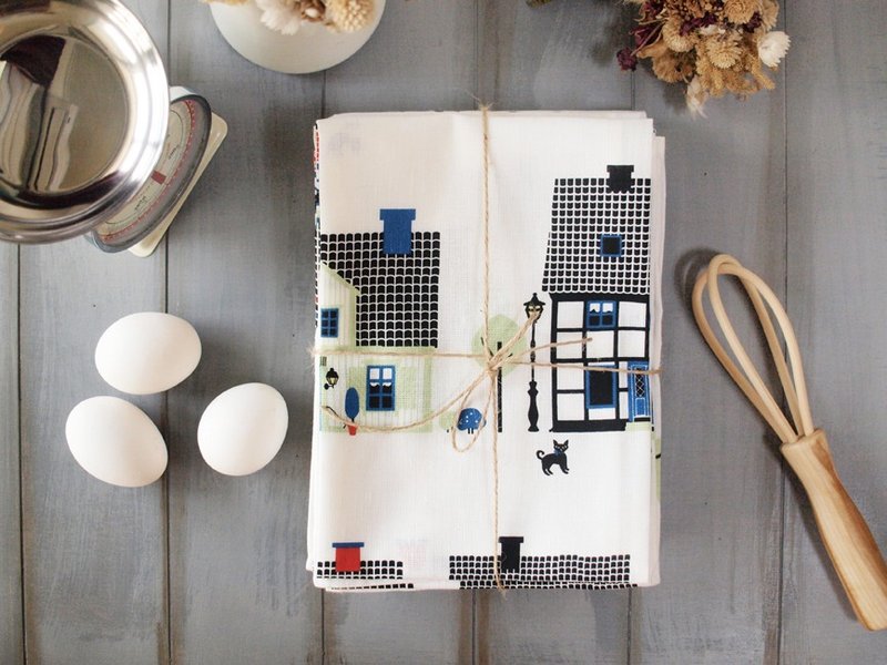 瑞典 EMELIE EK 茶巾 厨巾 单件 – 国旗 气球 小屋 - 毛巾浴巾 - 棉．麻 多色