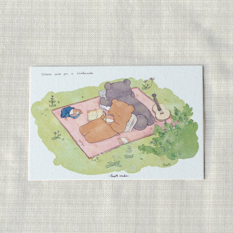 Postcard Poster Silence with you is comfortable I 2023 collection - 卡片/明信片 - 纸 白色