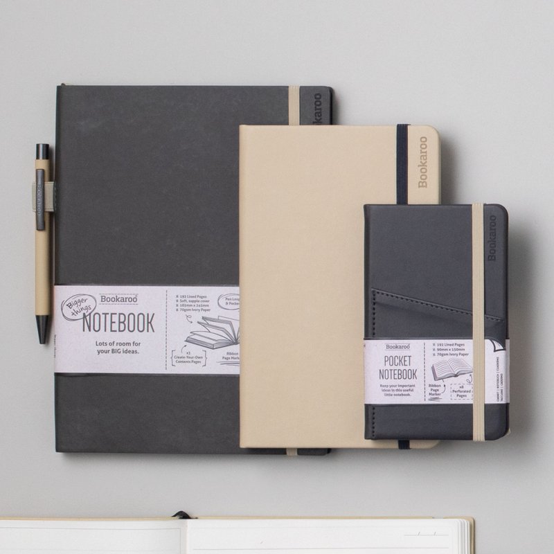 A5皮质橫線笔记本 書寫筆記日記本學習本文具 Bookaroo英國進口 - 笔记本/手帐 - 其他材质 