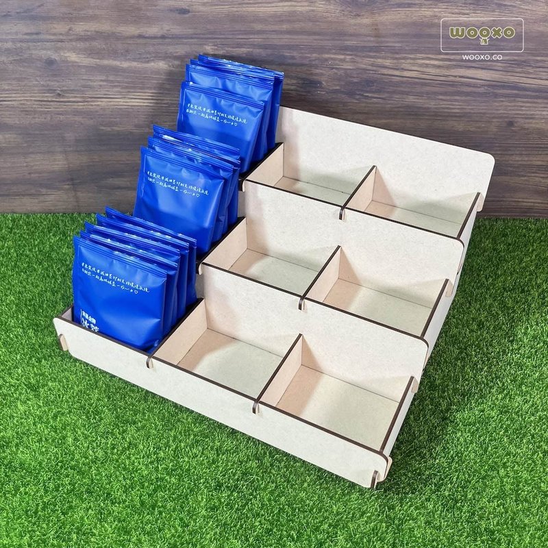 WOOXO 阶层平格架 阶梯 格子 DIY 简单快速拆装 九宫格 台湾 电子 - 收纳用品 - 木头 卡其色