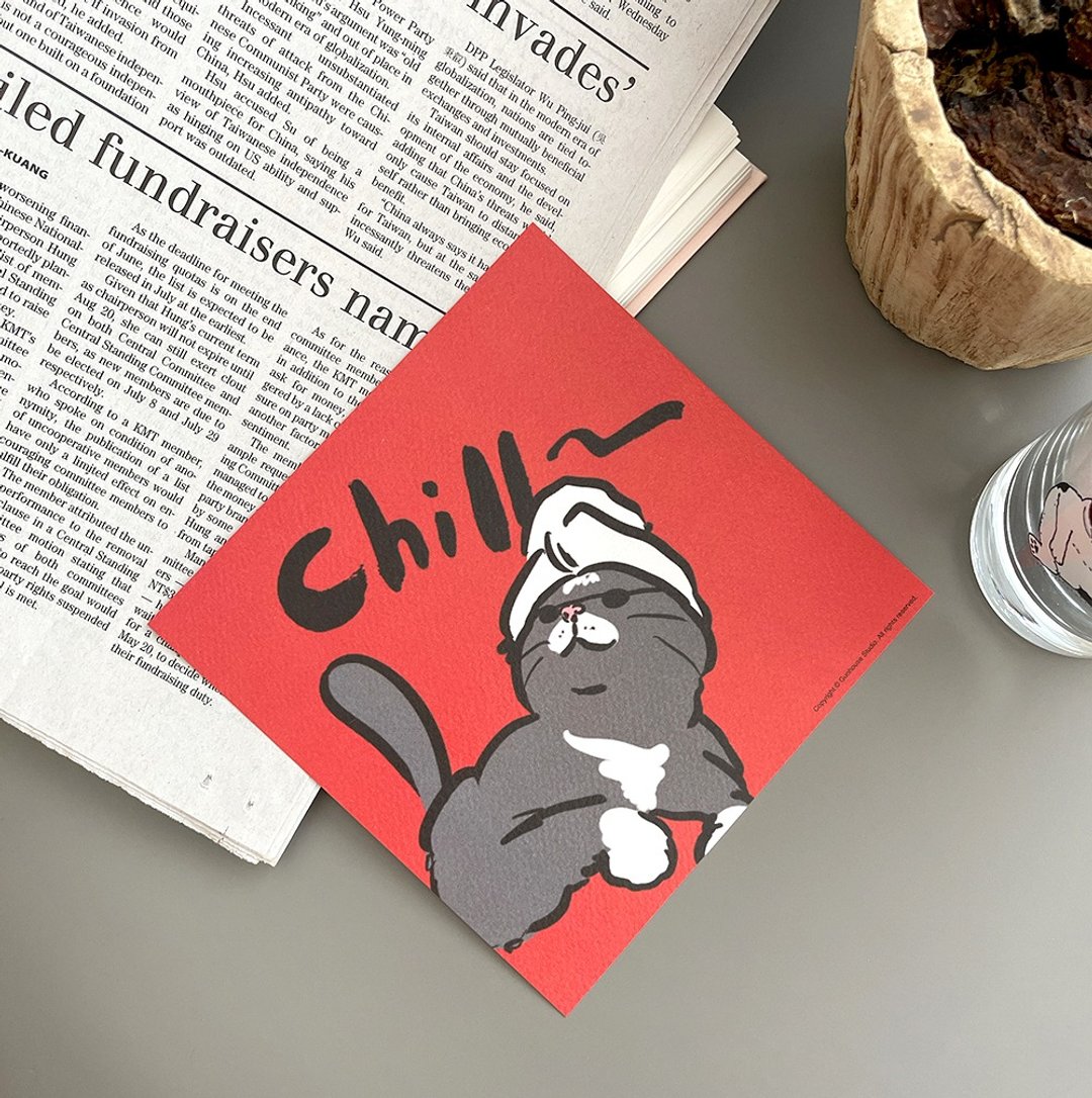 【快速出货】Chill猫咪春联挥春斗方 - 红包/春联 - 纸 红色