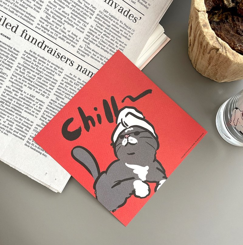 【快速出货】Chill猫咪春联挥春斗方 - 红包/春联 - 纸 红色