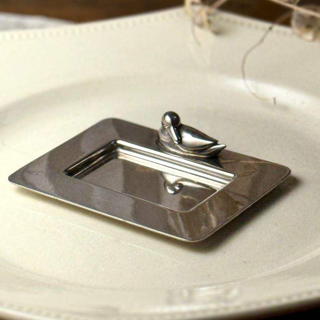 50592-法国Art Deco装饰艺术时期小鸭雕饰盘 - 收纳用品 - 其他金属 