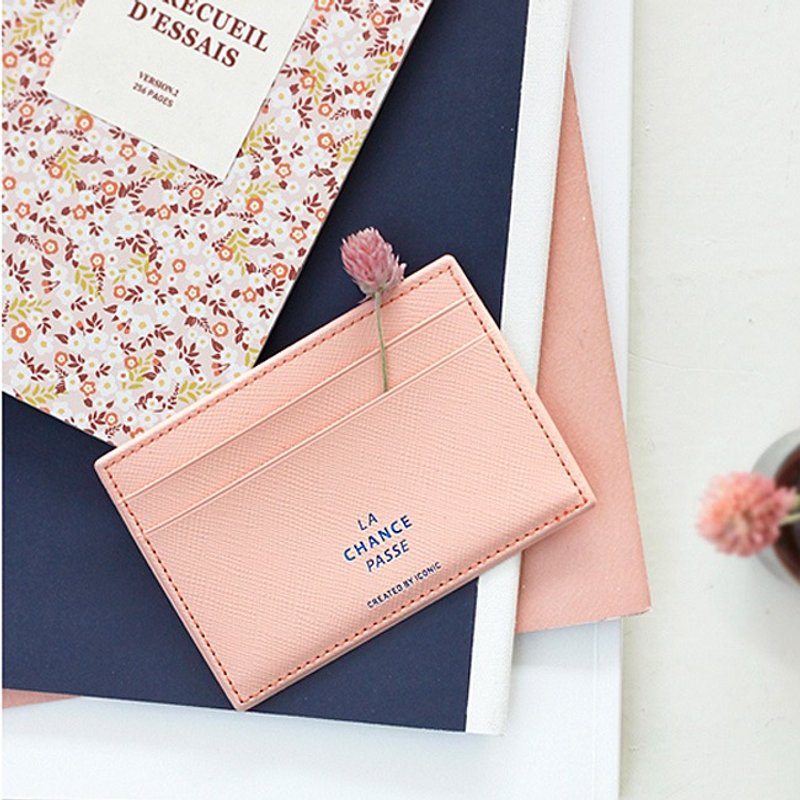 Dessin x Iconic-Lady经典皮革票卡夹-宝贝粉,ICO81418 - 证件套/卡套 - 真皮 粉红色