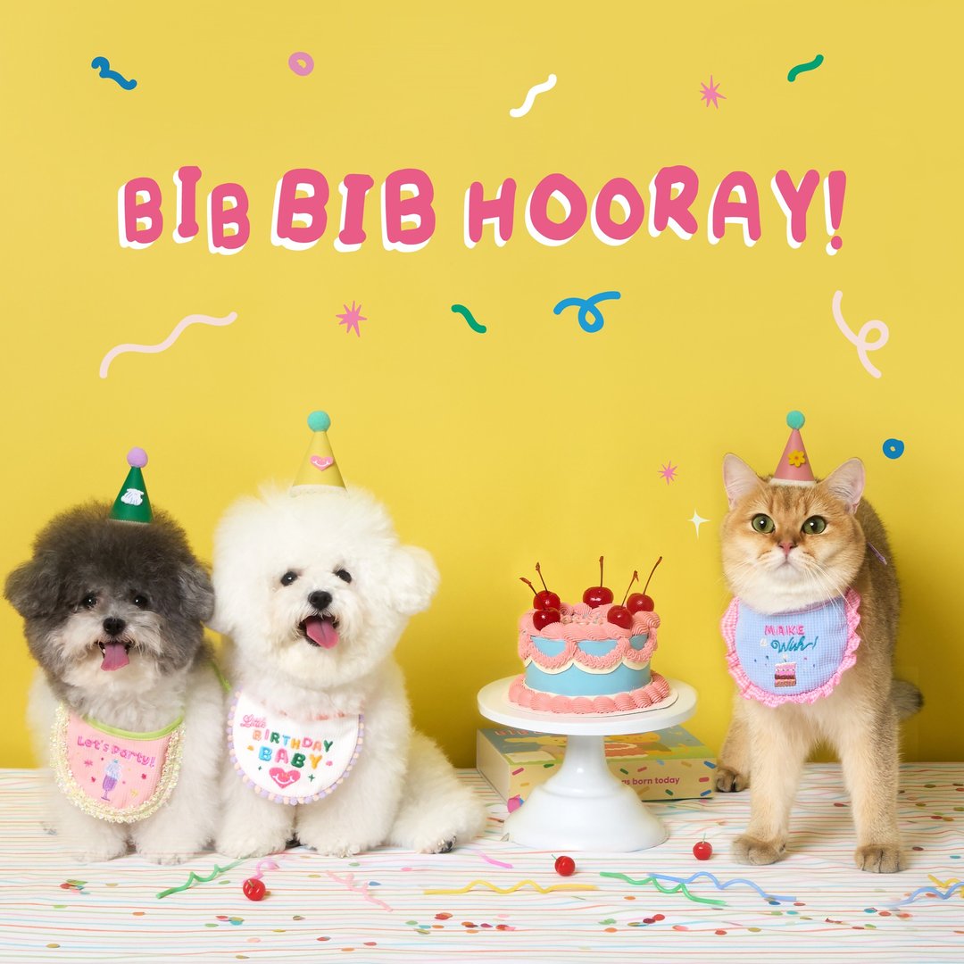 狗和猫的宠物围裙，生日万岁！ - 衣/帽 - 其他材质 多色