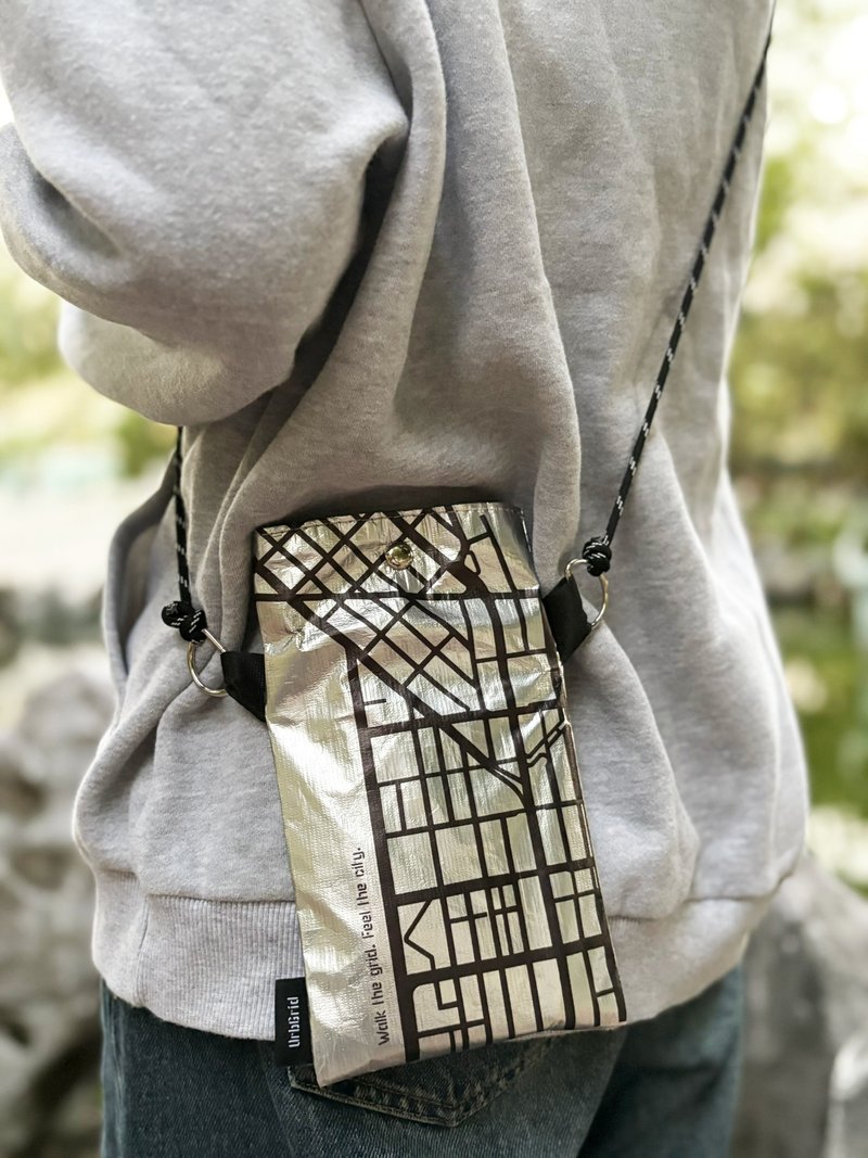 城市肌理手机袋 - 侧背包/斜挎包 - 环保材料 银色